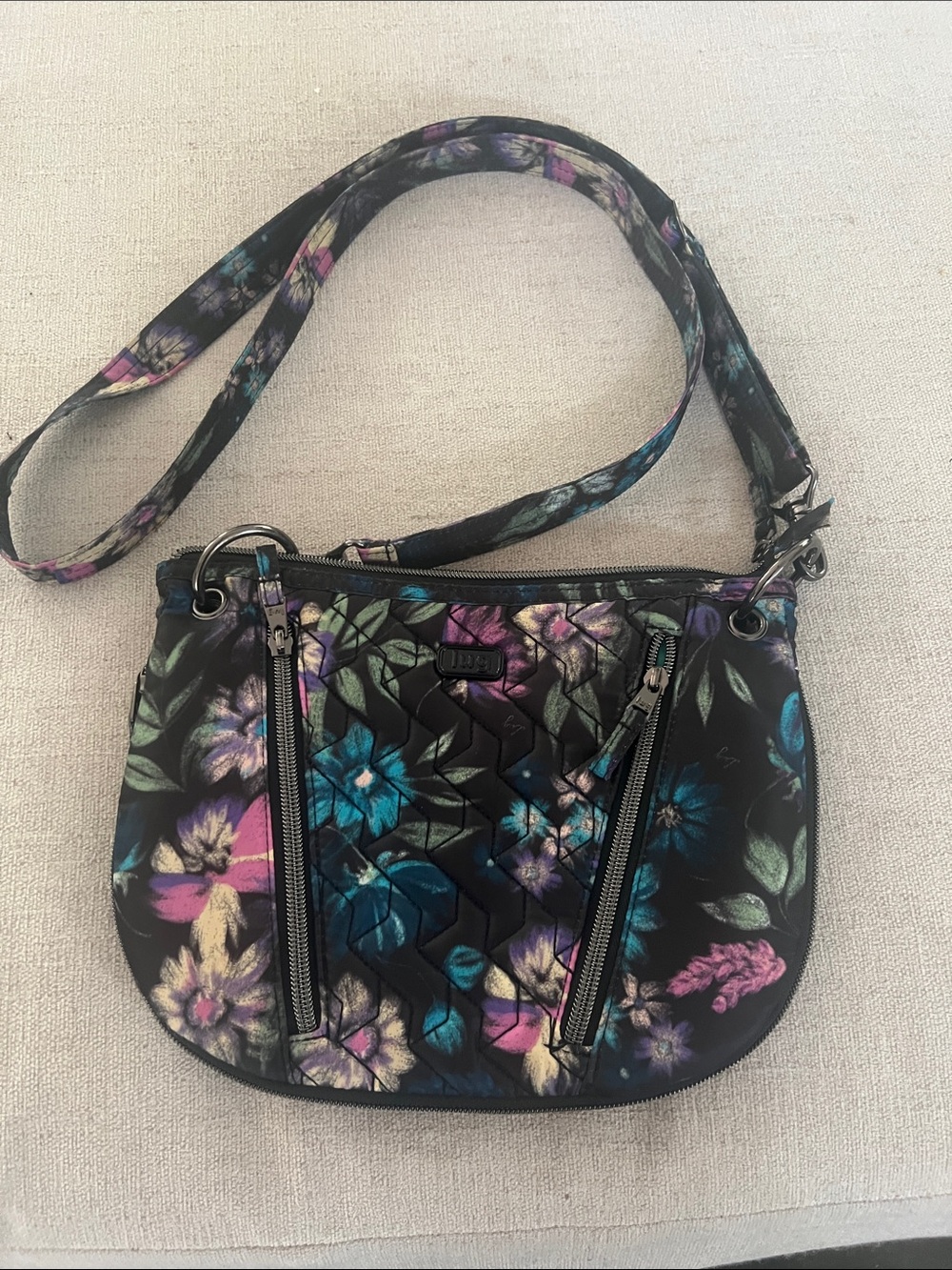 Lugz Floral Crossbody Bag - Black Multi